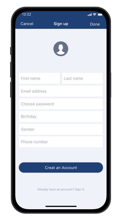 Signup Screen